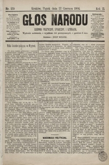 Głos Narodu : dziennik polityczny, społeczny i literacki. 1894, nr 139