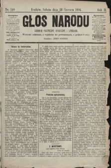 Głos Narodu : dziennik polityczny, społeczny i literacki. 1894, nr 140