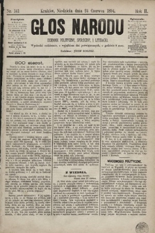 Głos Narodu : dziennik polityczny, społeczny i literacki. 1894, nr 141