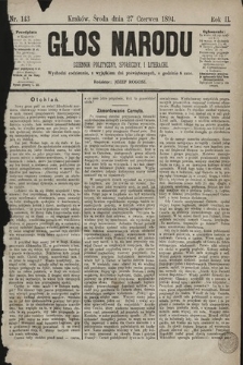 Głos Narodu : dziennik polityczny, społeczny i literacki. 1894, nr 143