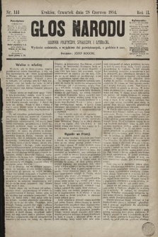 Głos Narodu : dziennik polityczny, społeczny i literacki. 1894, nr 144