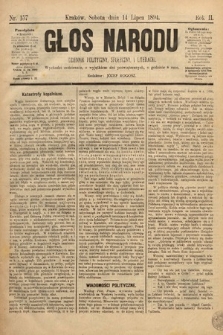 Głos Narodu : dziennik polityczny, społeczny i literacki. 1894, nr 157