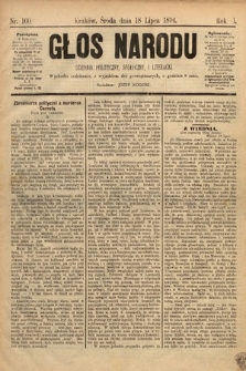 Głos Narodu : dziennik polityczny, społeczny i literacki. 1894, nr 160