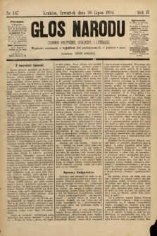 Głos Narodu : dziennik polityczny, społeczny i literacki. 1894, nr 167