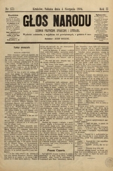 Głos Narodu : dziennik polityczny, społeczny i literacki. 1894, nr 175