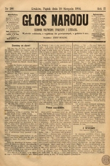 Głos Narodu : dziennik polityczny, społeczny i literacki. 1894, nr 180