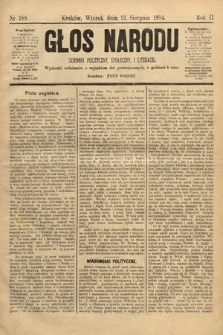 Głos Narodu : dziennik polityczny, społeczny i literacki. 1894, nr 188