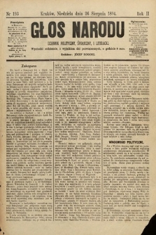 Głos Narodu : dziennik polityczny, społeczny i literacki. 1894, nr 193