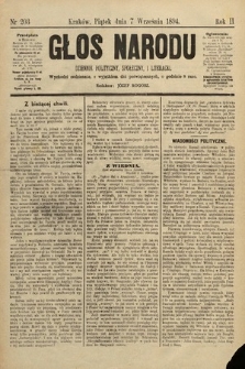 Głos Narodu : dziennik polityczny, społeczny i literacki. 1894, nr 203