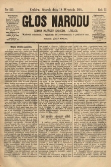Głos Narodu : dziennik polityczny, społeczny i literacki. 1894, nr 211