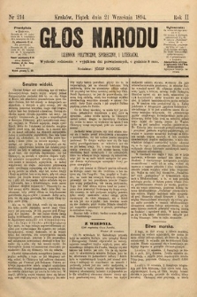 Głos Narodu : dziennik polityczny, społeczny i literacki. 1894, nr 214