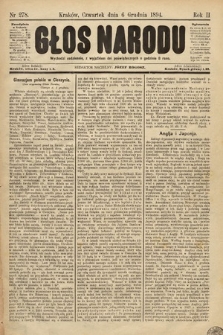 Głos Narodu. 1894, nr 278