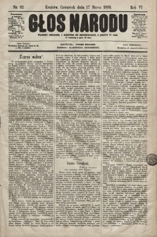 Głos Narodu. 1898, nr 62