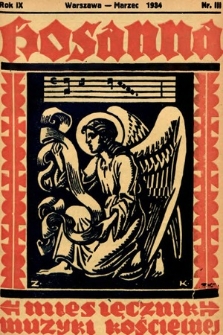 Hosanna : miesięcznik muzyki kościelnej : organ Tow. Muzyki Liturgicznej. 1934, nr 3