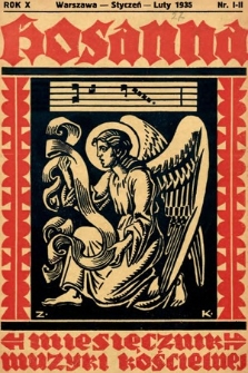 Hosanna : dwumiesięcznik muzyki kościelnej : organ Tow. Muzyki Liturgicznej. 1935, nr 1