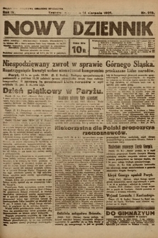 Nowy Dziennik. 1921, nr 212