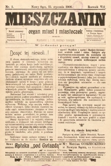 Mieszczanin : organ miast i miasteczek. 1906, nr 2