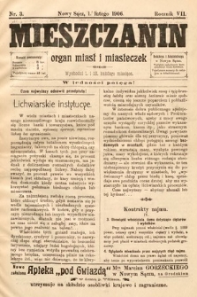Mieszczanin : organ miast i miasteczek. 1906, nr 3