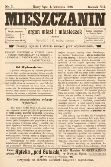 Mieszczanin : organ miast i miasteczek. 1906, nr 7