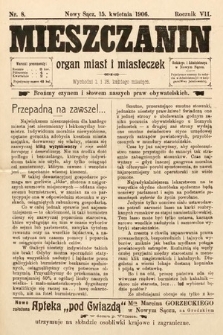 Mieszczanin : organ miast i miasteczek. 1906, nr 8