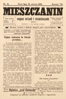 Mieszczanin : organ miast i miasteczek. 1906, nr 12