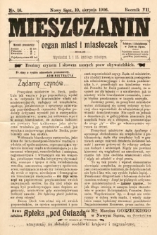 Mieszczanin : organ miast i miasteczek. 1906, nr 16