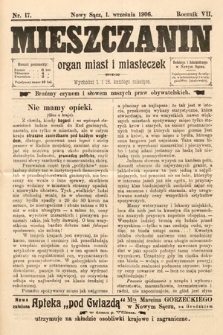 Mieszczanin : organ miast i miasteczek. 1906, nr 17