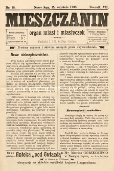 Mieszczanin : organ miast i miasteczek. 1906, nr 18