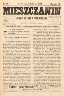 Mieszczanin : organ miast i miasteczek. 1906, nr 21