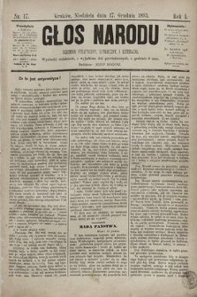Głos Narodu : dziennik polityczny, społeczny i literacki. 1893, nr 17