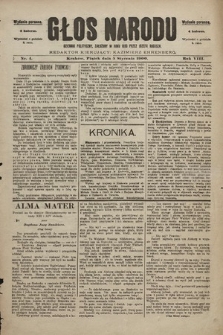 Głos Narodu : dziennik polityczny, założony w roku 1893 przez Józefa Rogosza (wydanie poranne). 1900, nr 4