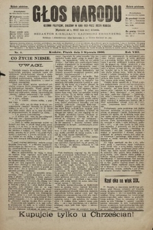 Głos Narodu : dziennik polityczny, założony w roku 1893 przez Józefa Rogosza (wydanie południowe). 1900, nr 4