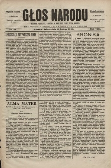 Głos Narodu : dziennik polityczny, założony w roku 1893 przez Józefa Rogosza (wydanie poranne). 1900, nr 33