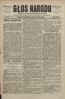 Głos Narodu : dziennik polityczny, założony w roku 1893 przez Józefa Rogosza (wydanie poranne). 1900, nr 34