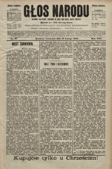 Głos Narodu : dziennik polityczny, założony w roku 1893 przez Józefa Rogosza (wydanie południowe). 1900, nr 37