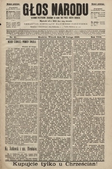 Głos Narodu : dziennik polityczny, założony w roku 1893 przez Józefa Rogosza (wydanie południowe). 1900, nr 41
