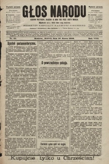Głos Narodu : dziennik polityczny, założony w roku 1893 przez Józefa Rogosza (wydanie poranne). 1900, nr 65