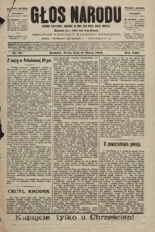Głos Narodu : dziennik polityczny, założony w roku 1893 przez Józefa Rogosza (wydanie poranne). 1900, nr 66