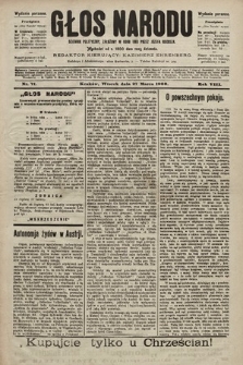 Głos Narodu : dziennik polityczny, założony w roku 1893 przez Józefa Rogosza (wydanie poranne). 1900, nr 71