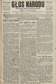 Głos Narodu : dziennik polityczny, założony w roku 1893 przez Józefa Rogosza (wydanie poranne). 1900, nr 97