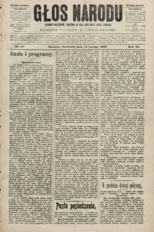 Głos Narodu : dziennik polityczny, założony w roku 1893 przez Józefa Rogosza (wydanie poranne). 1903, nr 45