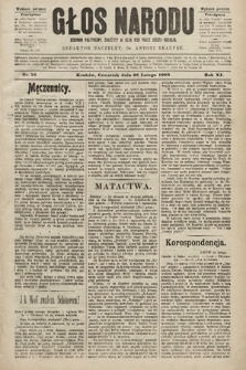 Głos Narodu : dziennik polityczny, założony w roku 1893 przez Józefa Rogosza (wydanie poranne). 1903, nr 56