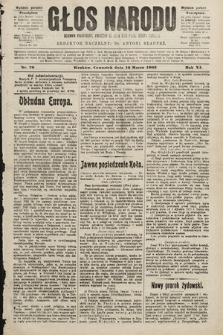 Głos Narodu : dziennik polityczny, założony w roku 1893 przez Józefa Rogosza (wydanie poranne). 1903, nr 70