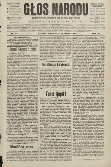 Głos Narodu : dziennik polityczny, założony w roku 1893 przez Józefa Rogosza (wydanie poranne). 1903, nr 71