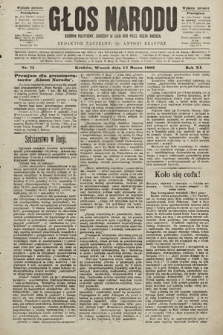 Głos Narodu : dziennik polityczny, założony w roku 1893 przez Józefa Rogosza (wydanie poranne). 1903, nr 75