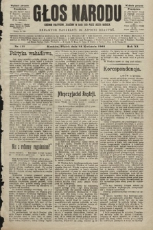Głos Narodu : dziennik polityczny, założony w roku 1893 przez Józefa Rogosza (wydanie poranne). 1903, nr 111