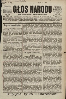 Głos Narodu : dziennik polityczny, założony w roku 1893 przez Józefa Rogosza (wydanie południowe). 1900, nr 194 [skonfiskowany]