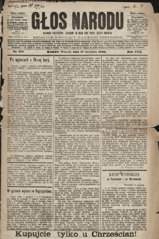 Głos Narodu : dziennik polityczny, założony w roku 1893 przez Józefa Rogosza (wydanie południowe). 1900, nr 288