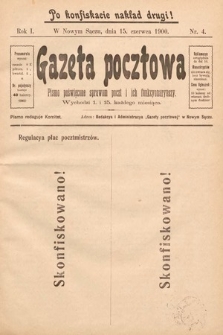 Gazeta Pocztowa : pismo poświęcone sprawom poczt i ich funkcyonaryuszy. 1900, nr 4