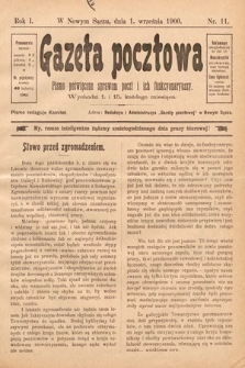 Gazeta Pocztowa : pismo poświęcone sprawom poczt i ich funkcyonaryuszy. 1900, nr 11